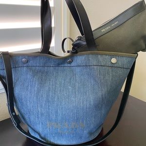 Prada large denim Tote
